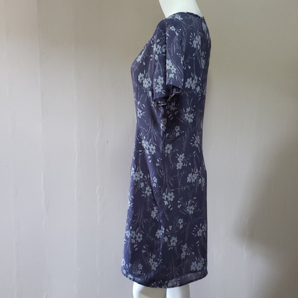 Laura Leigh Ltd M Dress Blue Floral Print - Picture 4 of 5